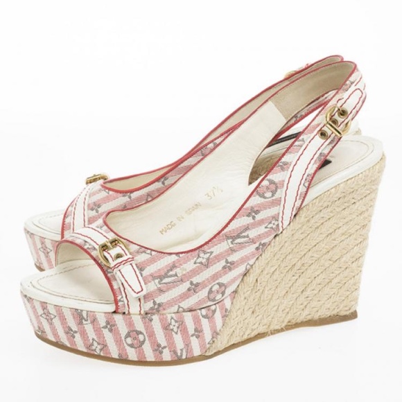 Authentic Louis Vuitton Anemone Slingback Wedges - Picture 9 of 9